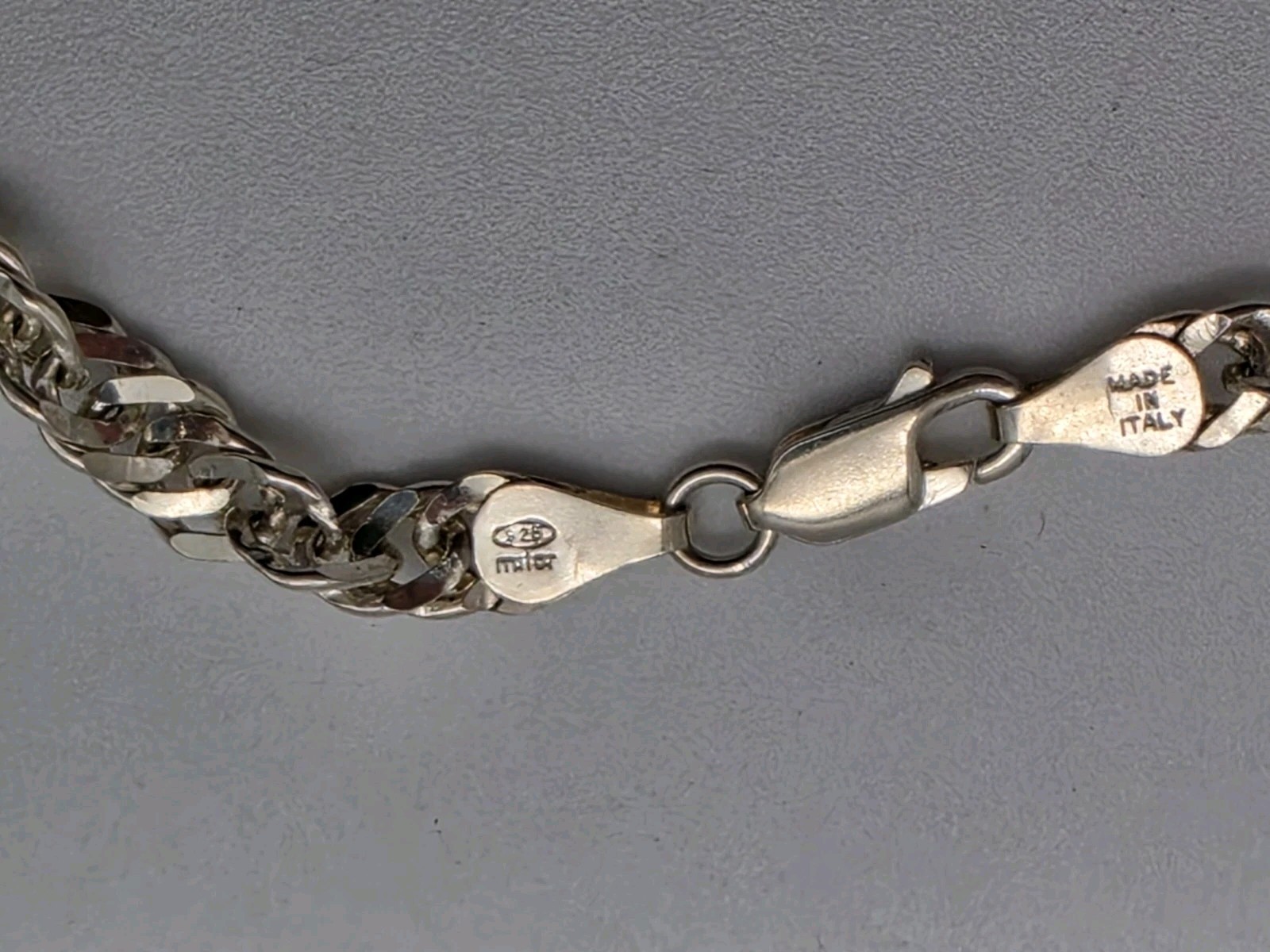 Sterling Silver 36″ Singapore Chain Necklace 36.3g Milor Made In Italy