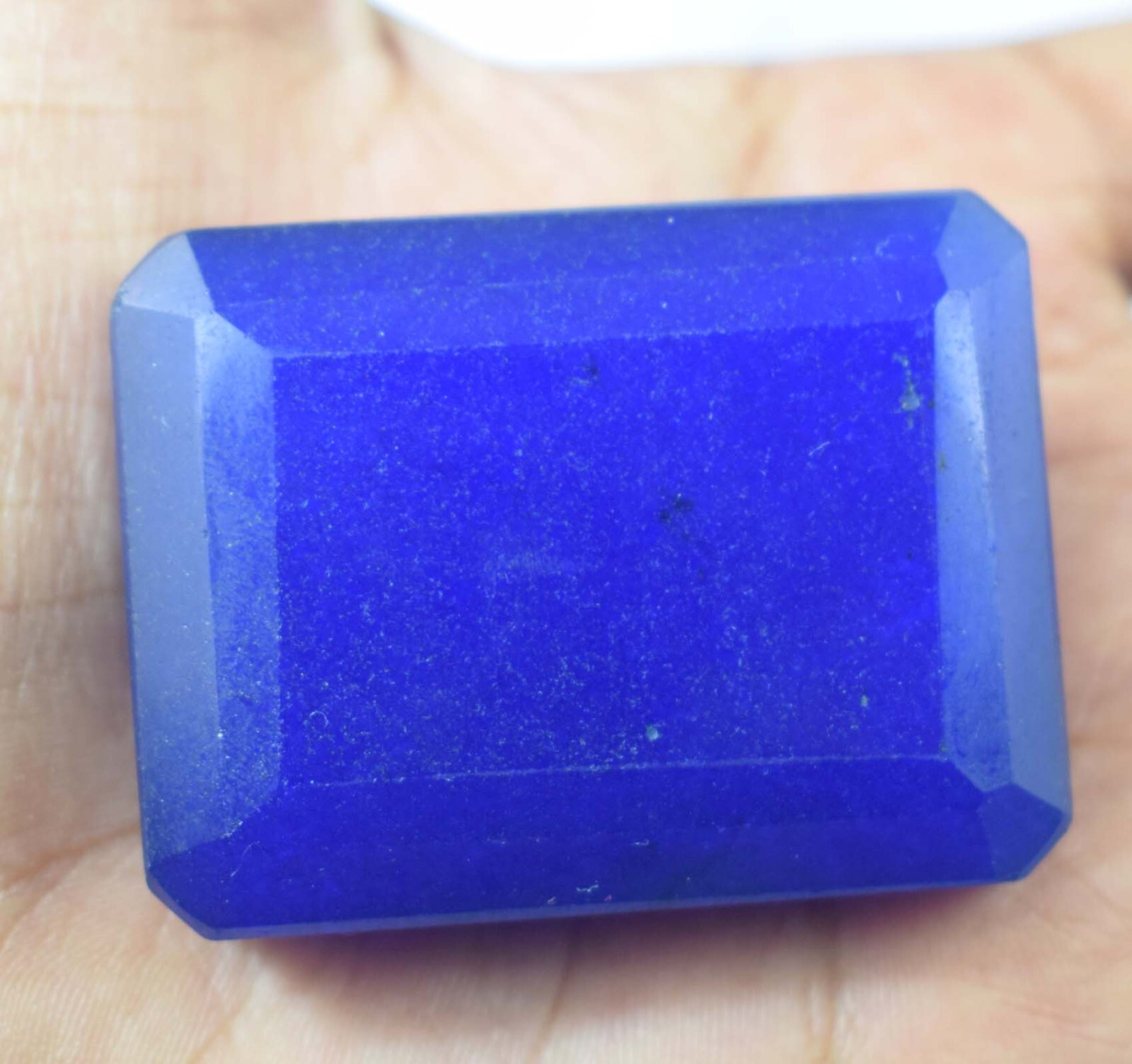 African Big Size Blue Sapphire Natural Emerald Cut Certified Gemstone KH12