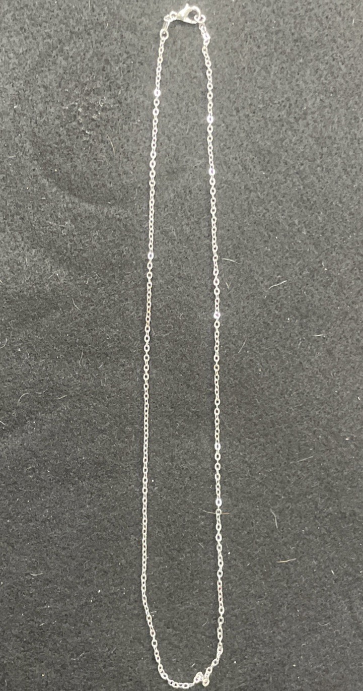 925 Silver Plated 1.2mm, 18” Cable Chain Necklace With 3mm Lobster Clasp