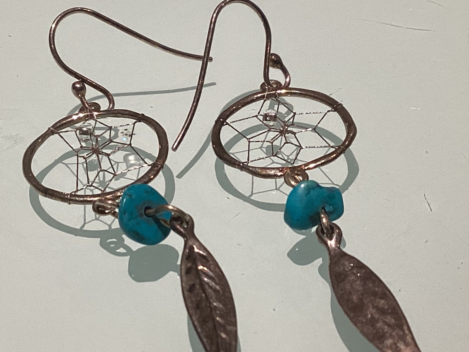 dream sensor earrings. 925 silver and turquoise.