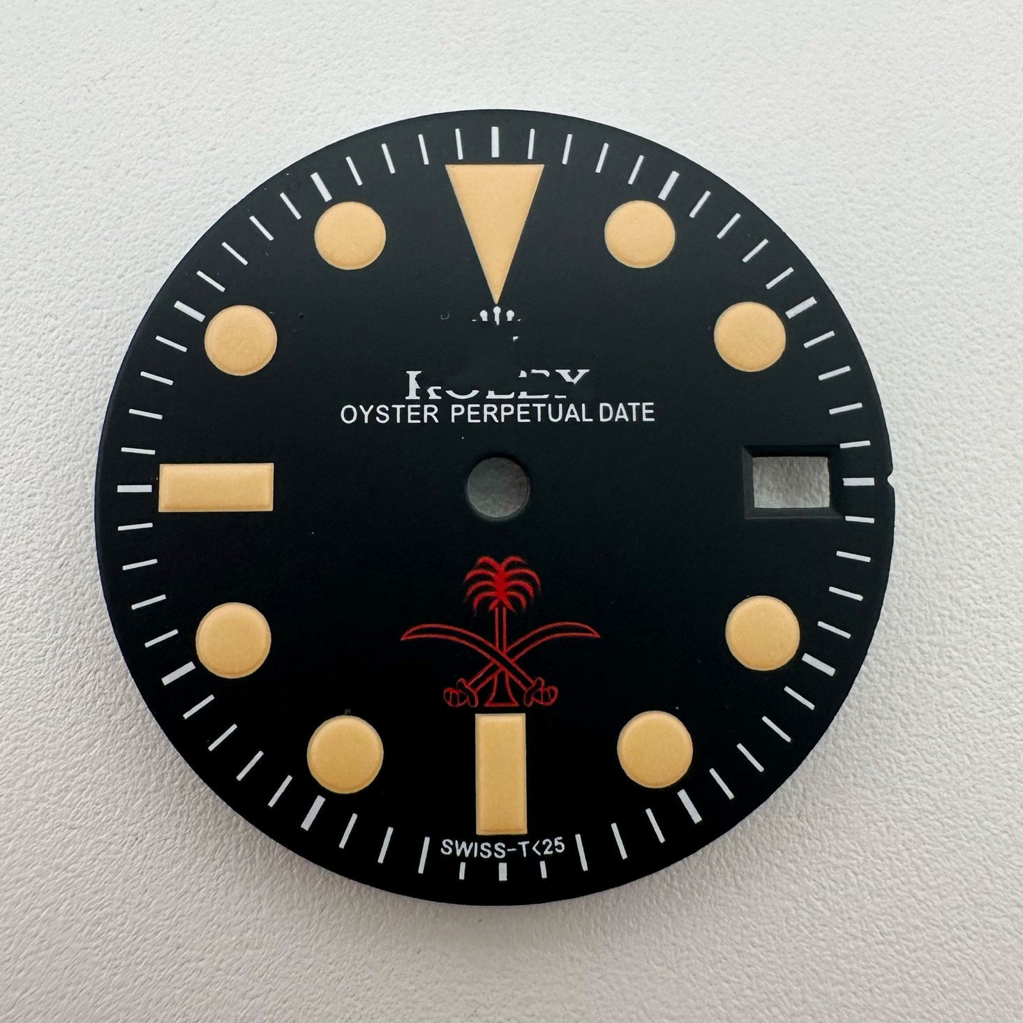 28.5mm Retro Black Watch Dial Green Lume for NH35 NH36 4R 7S Movement Accessorie