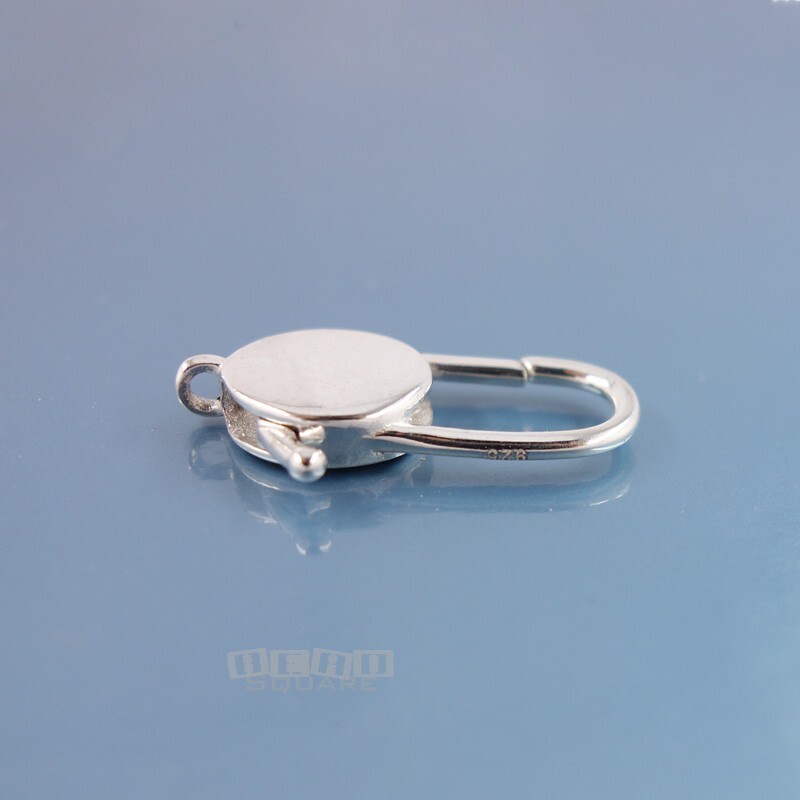 Sterling Silver Oval Lobster Claw Clasp Connector 23mm, 10.5mm Round #33216