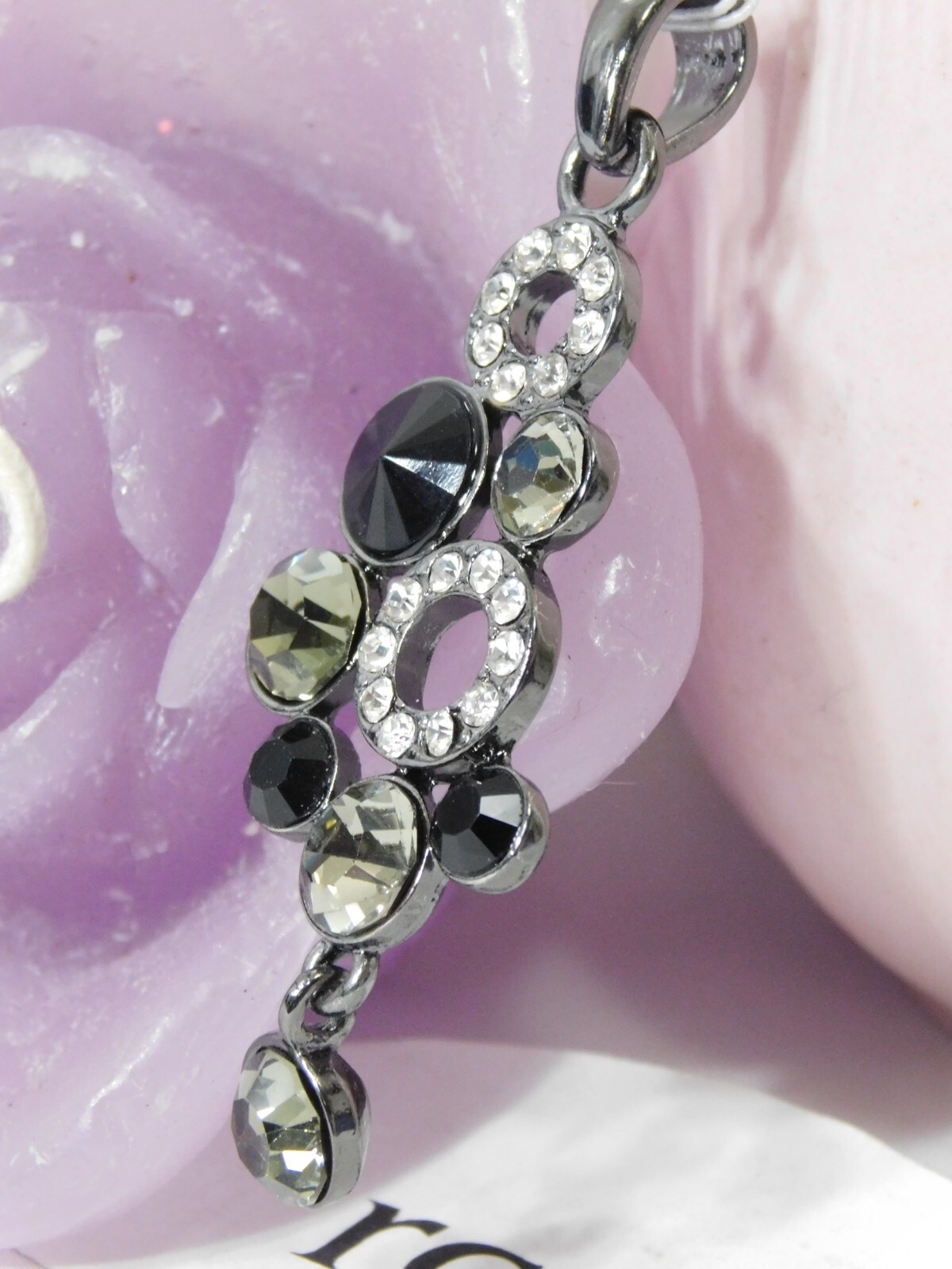 Beautiful Lia Sophia SEQUINE Pendant/Slide, Cut Crystals, Pendant Only-No Chain