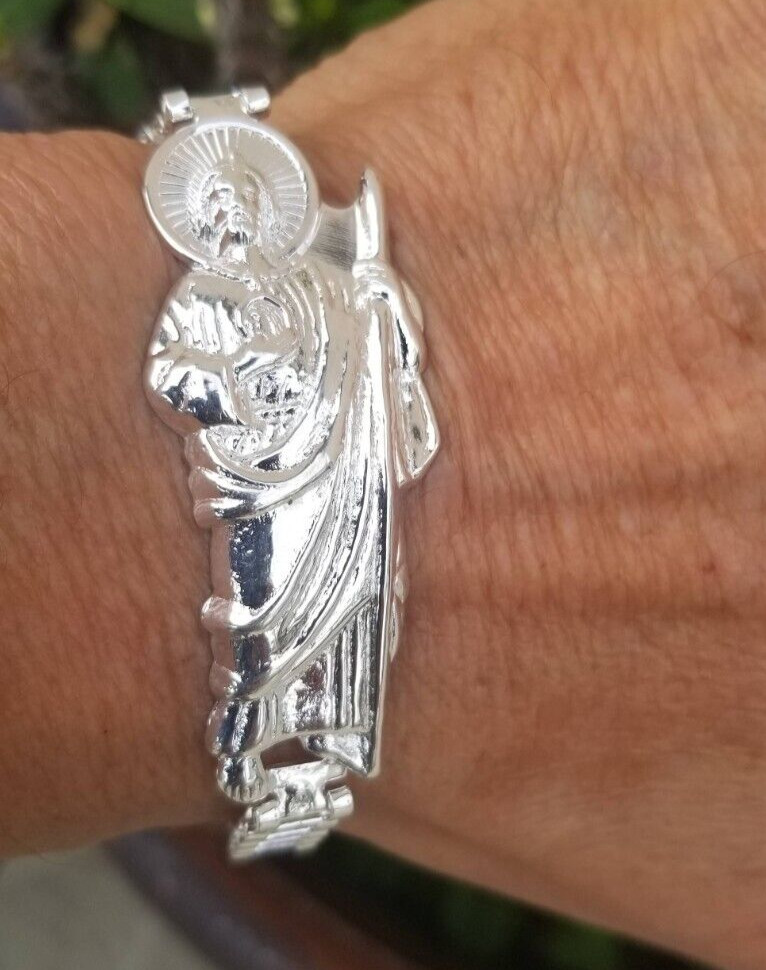 esclava de san Judas plata 925 mx 17.3g 8″ 8mm / st jude bracelet
