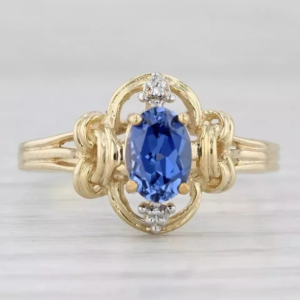 2Ct Oval Cut Lab-Created Sapphire Women’s Engagement Ring 14K Yellow Gold Plated