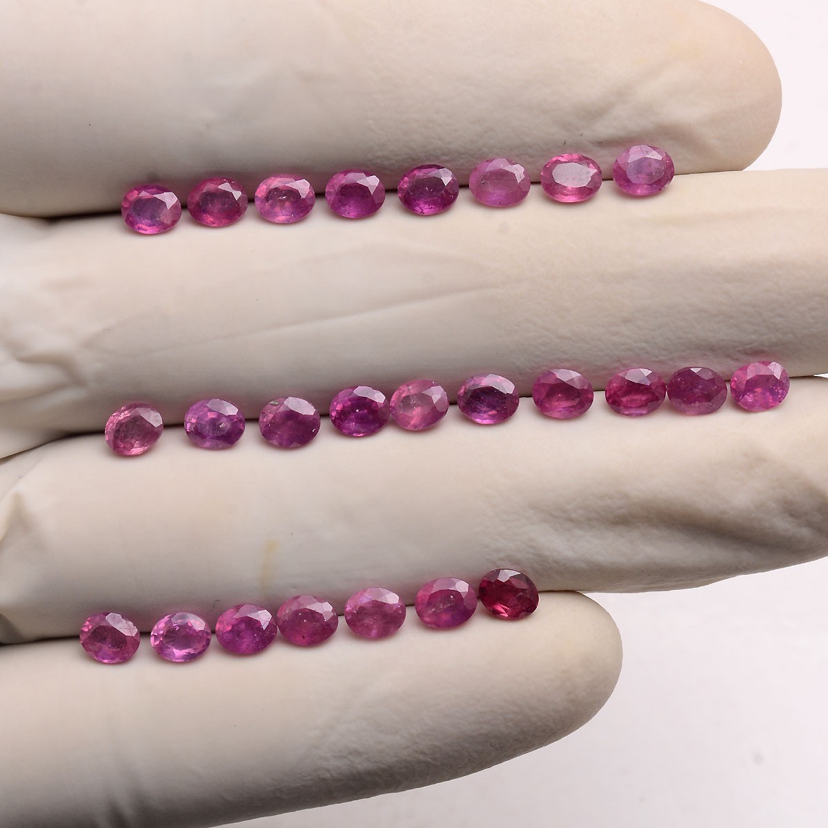 Royal Red~ Lot 23 Pcs Natural Ruby Mozambique 5mmx4mm Oval Cut Loose Gemstones
