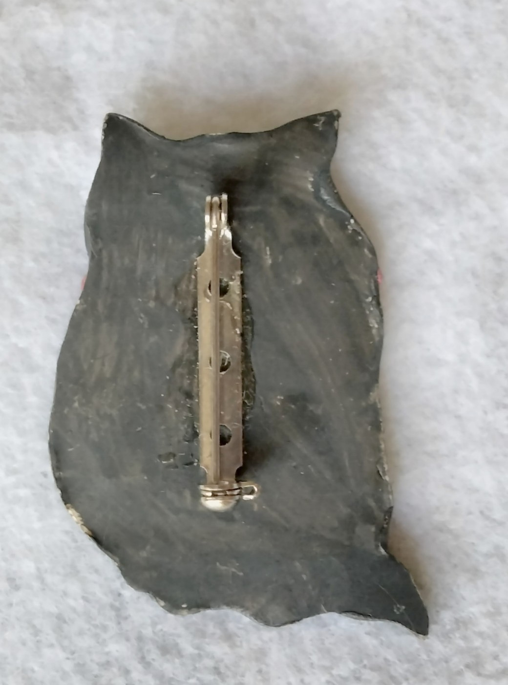 Handmade Wooden Gray Tabby Cat Brooch (173 – 2587)