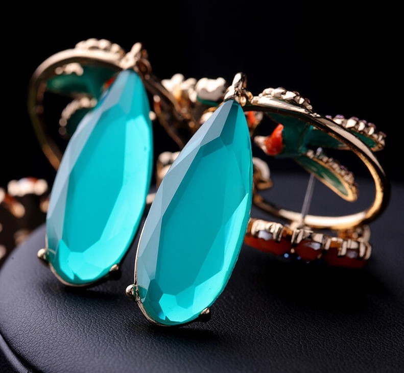 US Seller Betsey Johnson Antique Style Multi-colored Crystal Bird Earrings