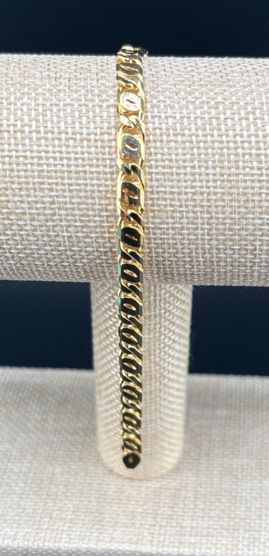 18K Solid Yellow Gold Italian Link Bracelet 21.78 Grams 6.2 MM 9.5 Inch