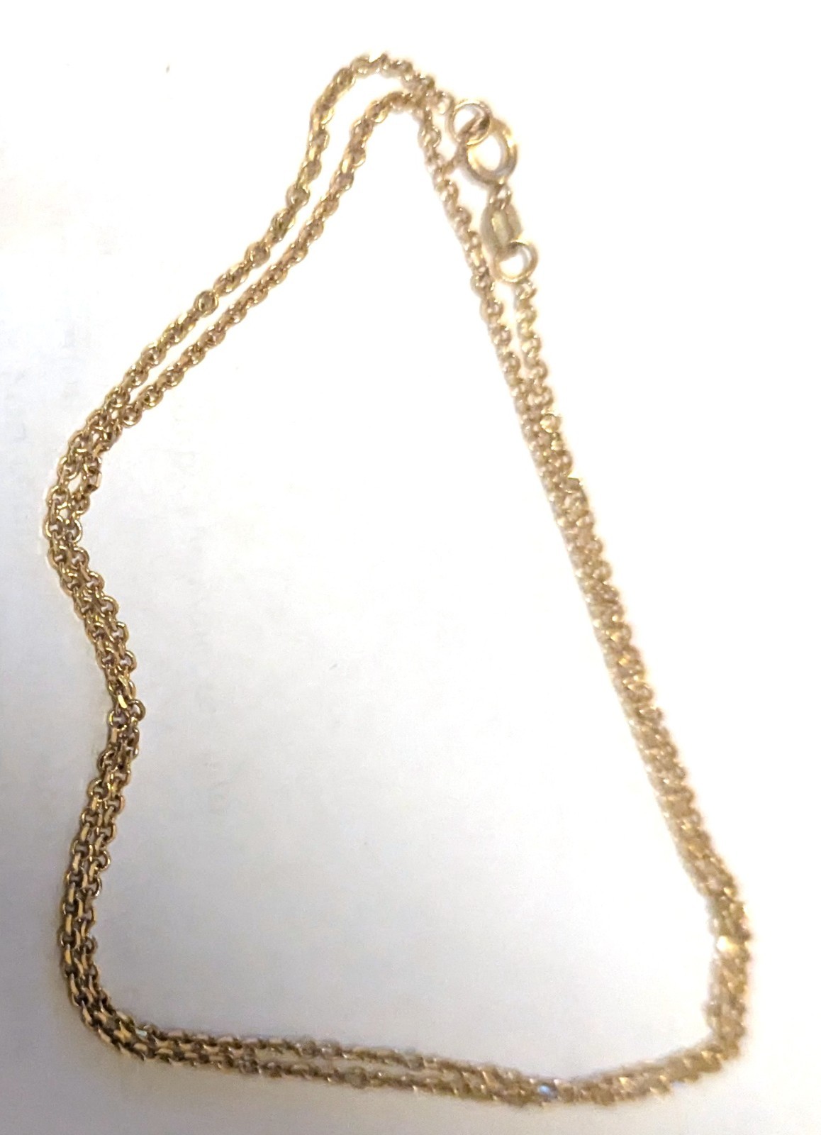 Estate Vintage Solid 14kt Yellow Gold Rolo Belcher Necklace Cable Chain 17.5″ 2.