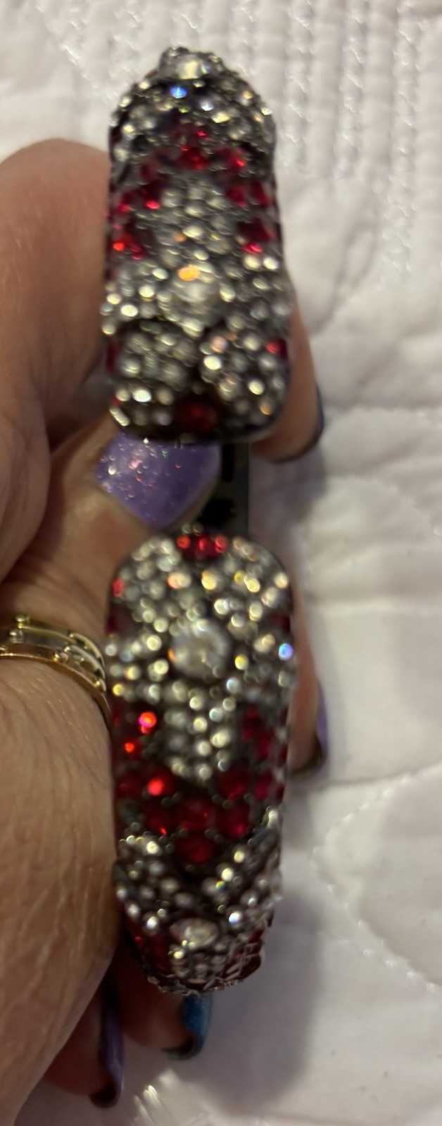 Joan Boyce Fuchsia Kiss Lock Bracelet & Pierced Hoop Earrings