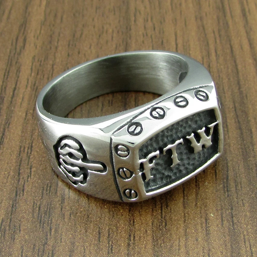 Punk Size 7-15 FTW Mechanical Screw Women’s Biker Exquisite 316L Stainless