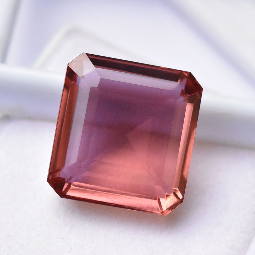 CERTIFIED Rare 25x24mm Emerald Cut LAB-CREATED Alexandrite Loose Gemstone