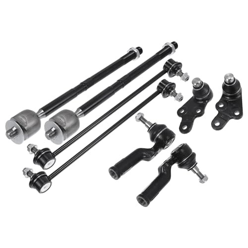 8pcs Front Suspension Kit – Inner Outer Tie Rod End Sway Bar – Ball