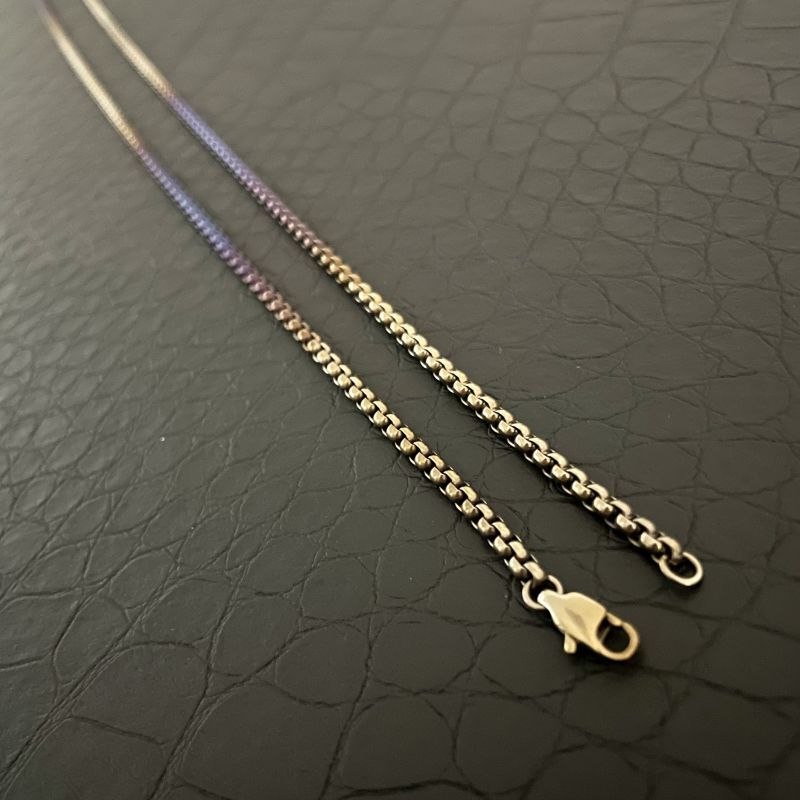 Pure Titanium Necklace 3mm Colored Square Box Chain Anti Allergy Hip Hop Neutral