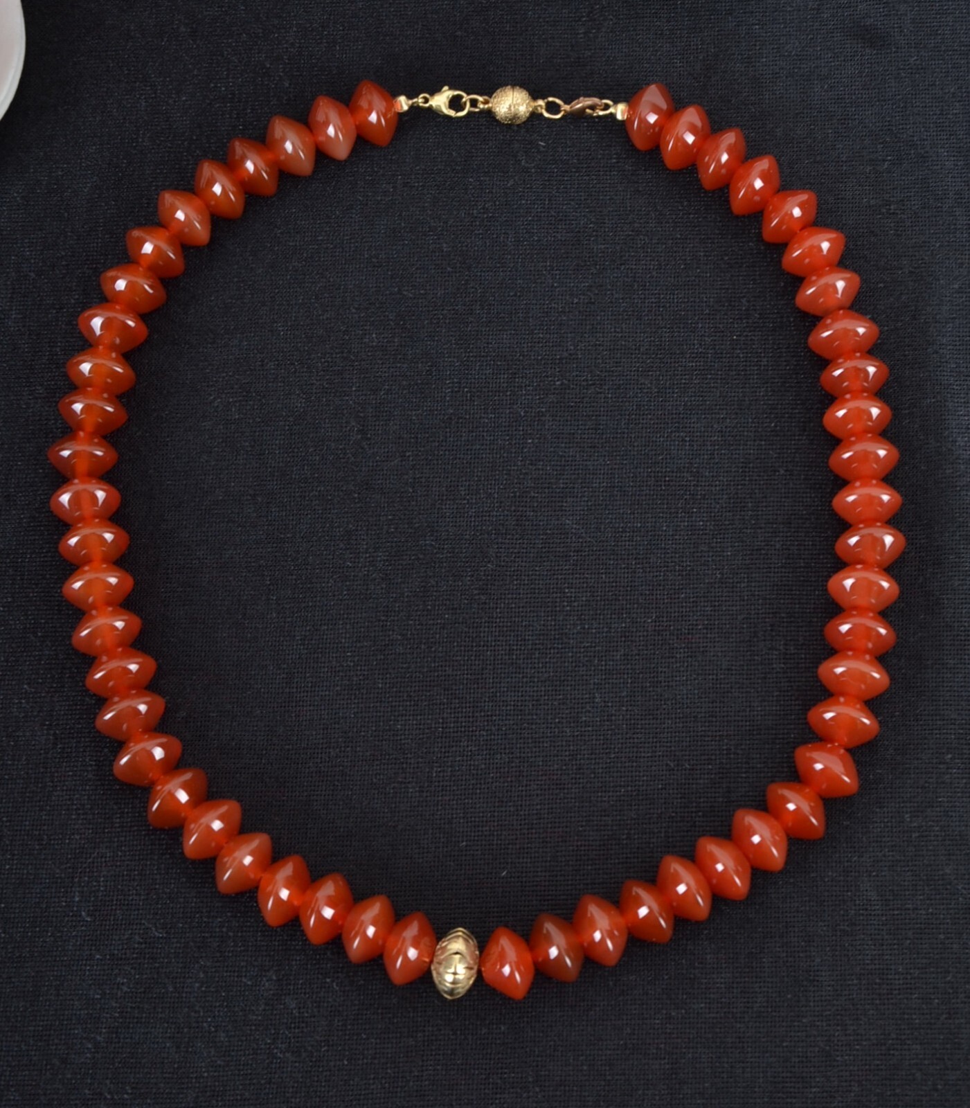 Real Pearl Necklace Agate Beads Terracotta 123g 52cm Long Gemstone Jewellery