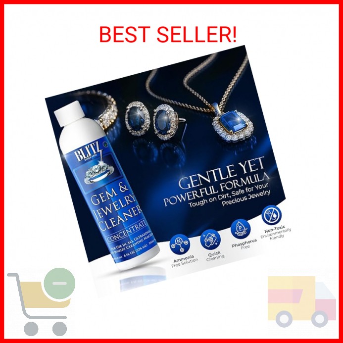 Blitz Gem & Jewelry Cleaner Liquid Concentrate for Gold, Silver, & Platinum Jewe