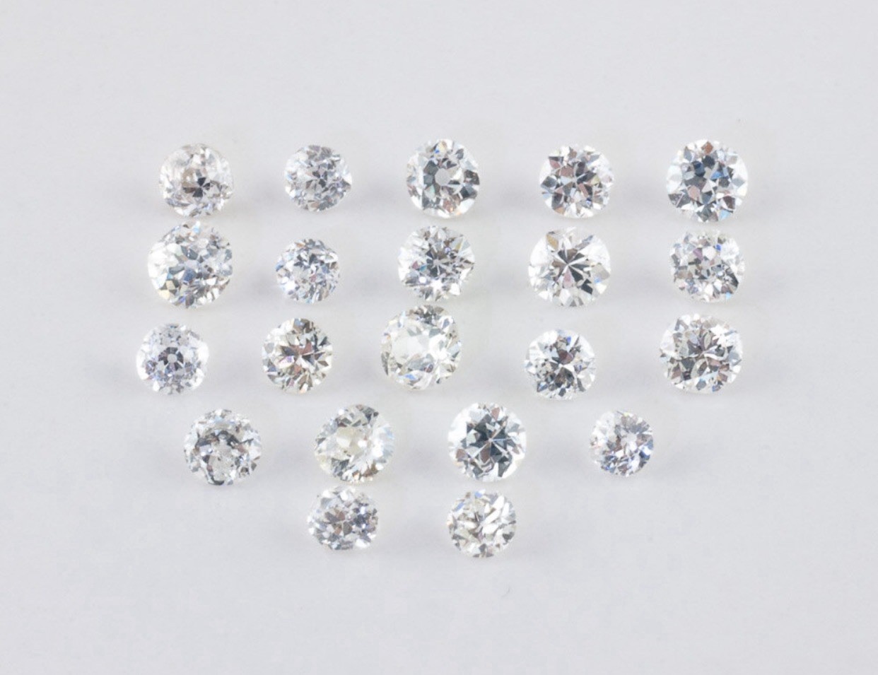 21 Natural Old European Cut Diamonds, 1.14ct Total, VS-SI, D-K Color