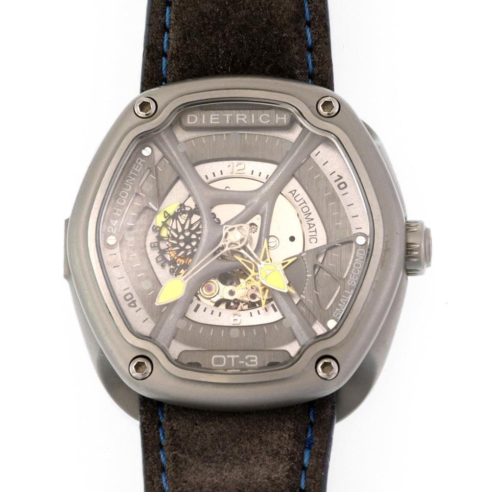 Dietrich OT-3 Automatic Organic Time Men’s Steel Wrist Watch Suede Band
