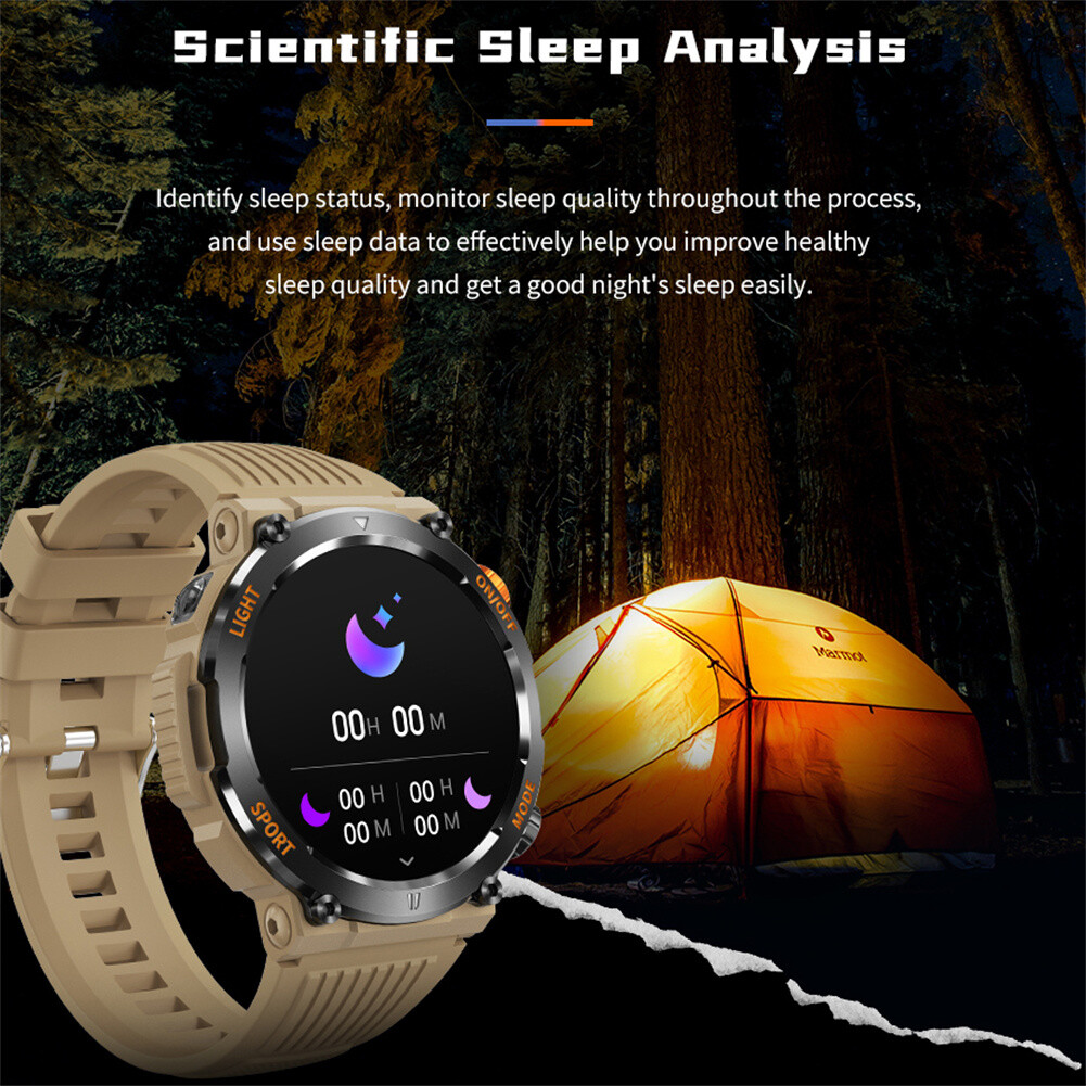 Smart Watch With LED Flashlight Heart Rate Sleep Monitor Fitness Tracker