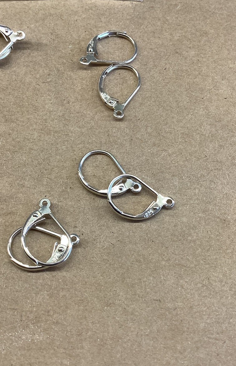 10 Sterling Silver 925 Leverback Ear Wire For Earrings