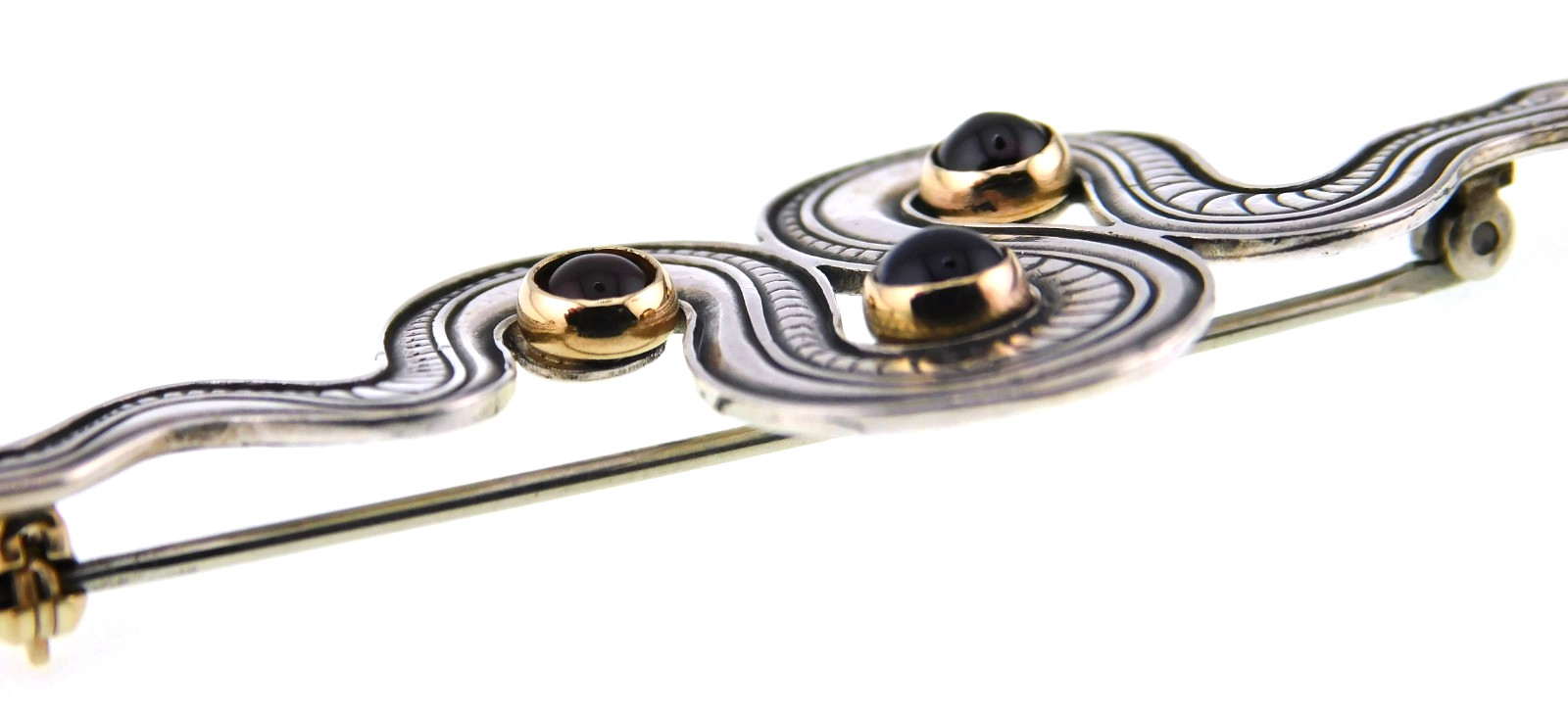 1990’s Kit Carson 925 Sterling Silver Snake w Multicolor Gemstones Brooch Pin