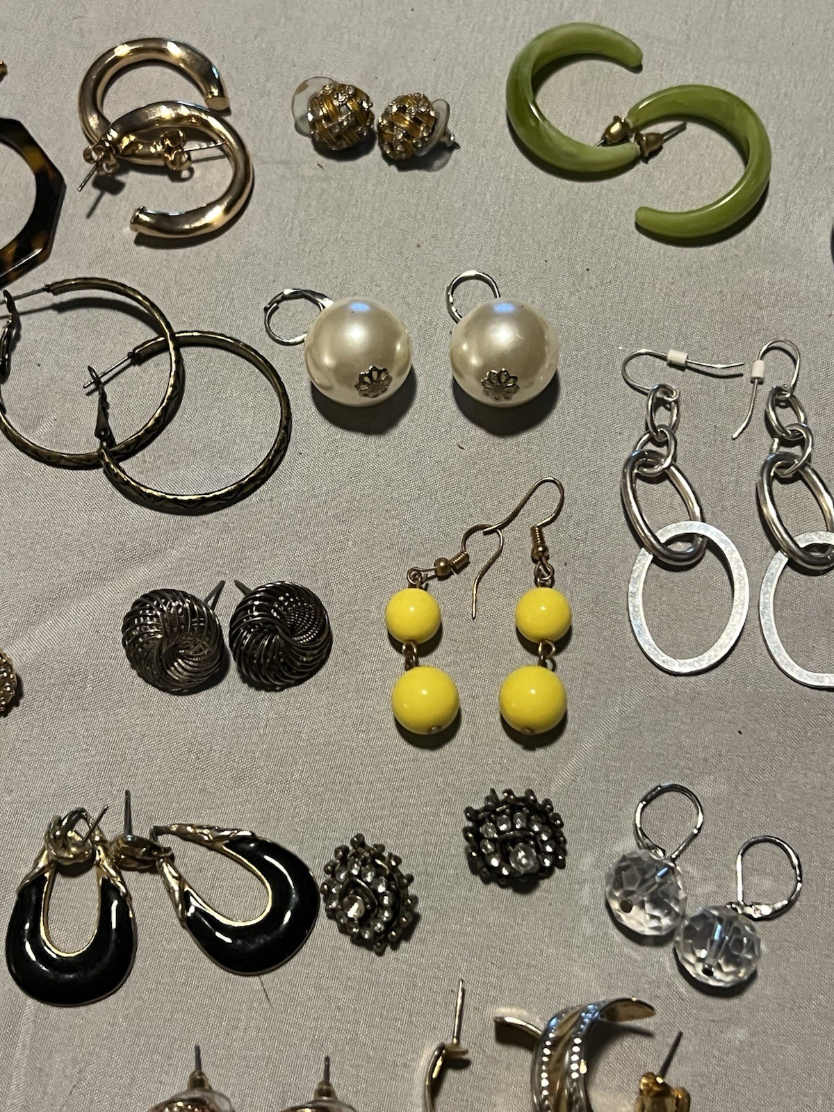 Earring and Ring Lot 1LB 3.6OZ 69 Items New And Used