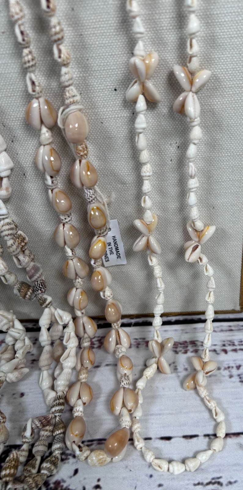 Vintage Cowrie Sea Shell Necklace Lot Handmade in Philippines Souvenir Boho Tiki
