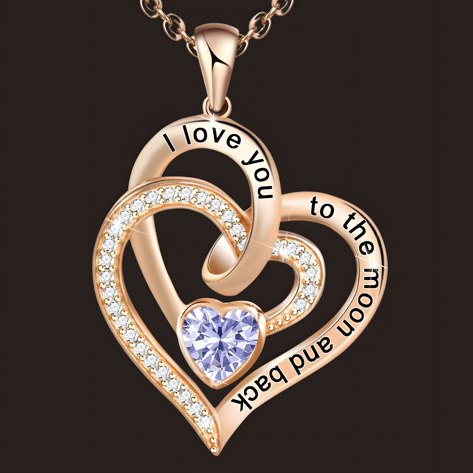 18K Gold Plated Zinc Alloy with Channel-Set Crystal Rhinestones Heart Stone B307