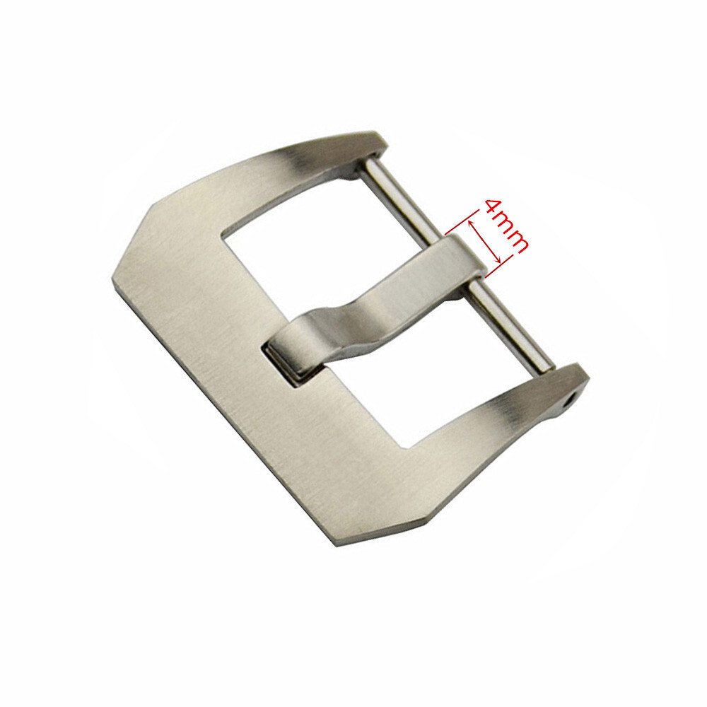 18 20 22 24 26mm Silver Brushed Polished Watch Strap Band Screw-in Buckle