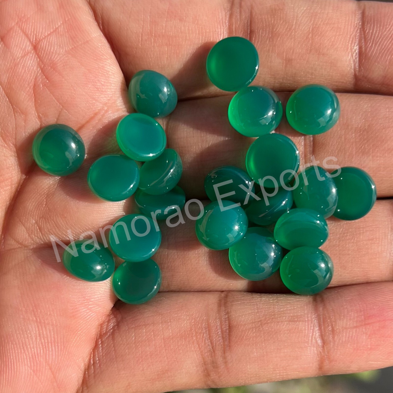 Natural Green Onyx Round 3×3 mm to 20×20 mm Loose Cabochon Jewelry Gemstone