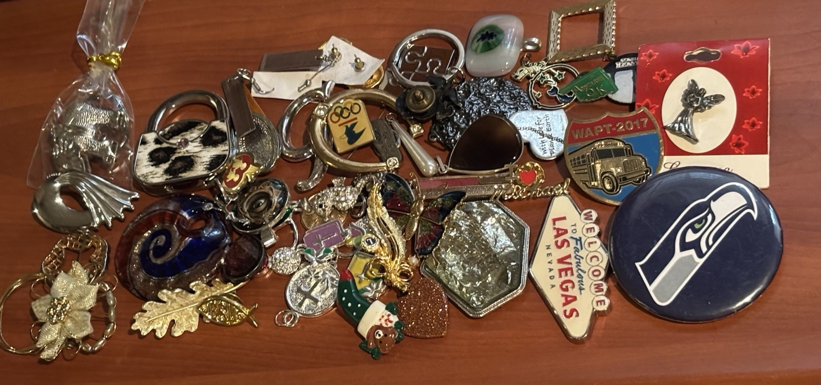 Lot Of Lapel Pins, Buttons, And Pendants