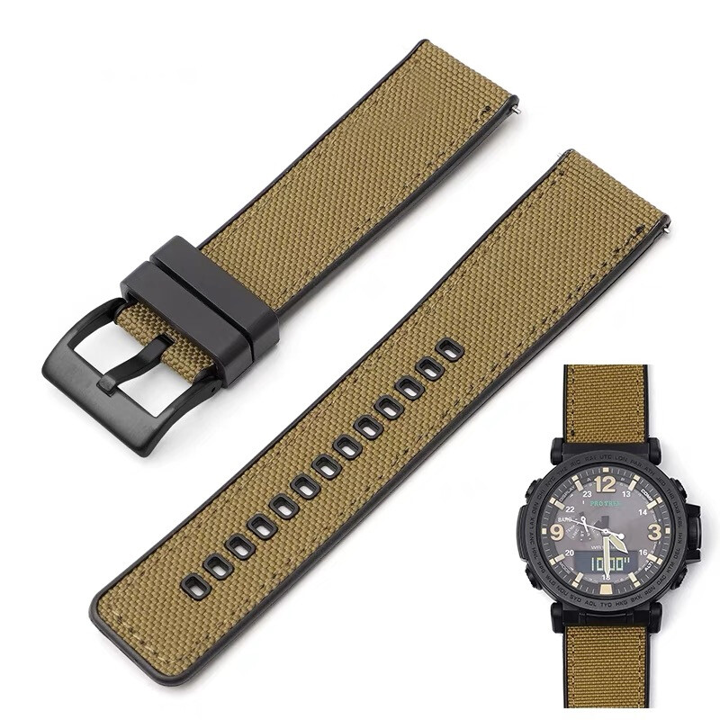 Nylon + Rubber Strap For G-SHOCK PRG-600 PRG-650 GA-2000 Watch Band Replacement