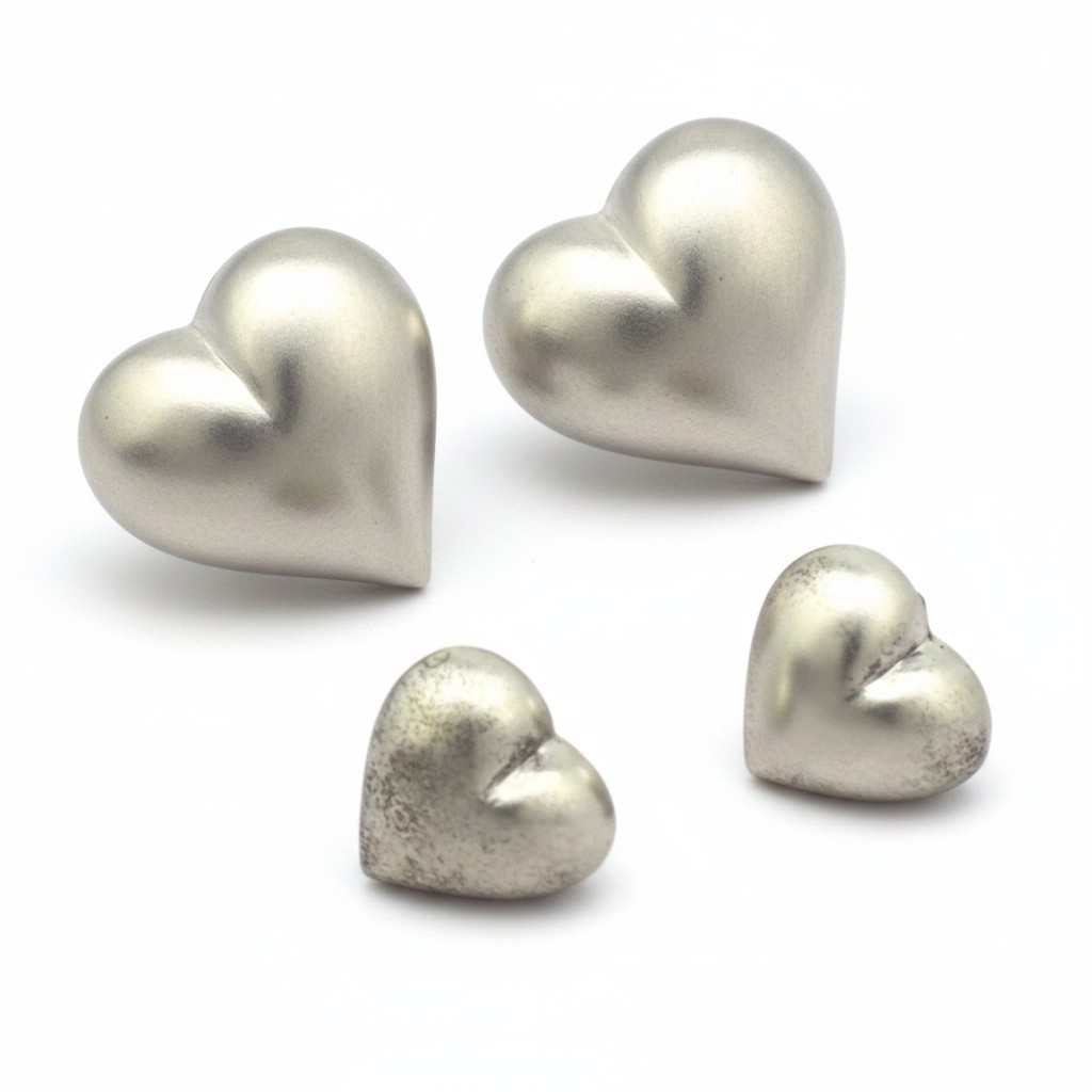 (2) Pairs of Vintage Sterling Silver Puffy Heart Post Earrings 5.7gr #2213