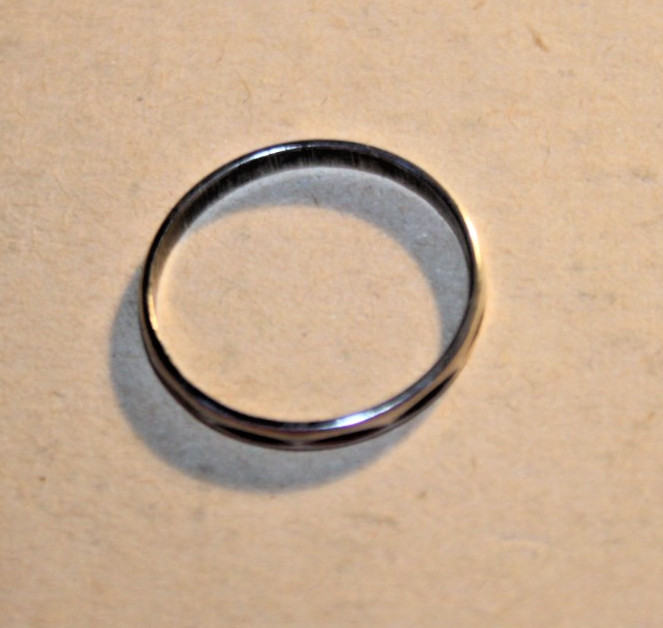 Children’s silver ring rounded, hallmark: 925,/size probably, Ø 18 mm, cleaned, around 1950