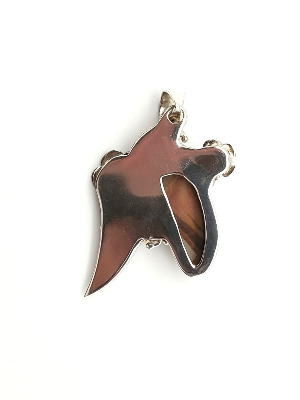 NEW OLD STOCK LRG. POLYCHROME JASPER STERLING SILVER 925 JEWELRY PENDANT 22.3 GR