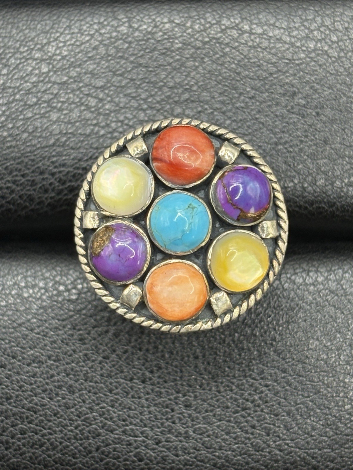 Vintage Sterling Silver Multiple Gemstone Ring Size 8 Philippines 7 Grams F24