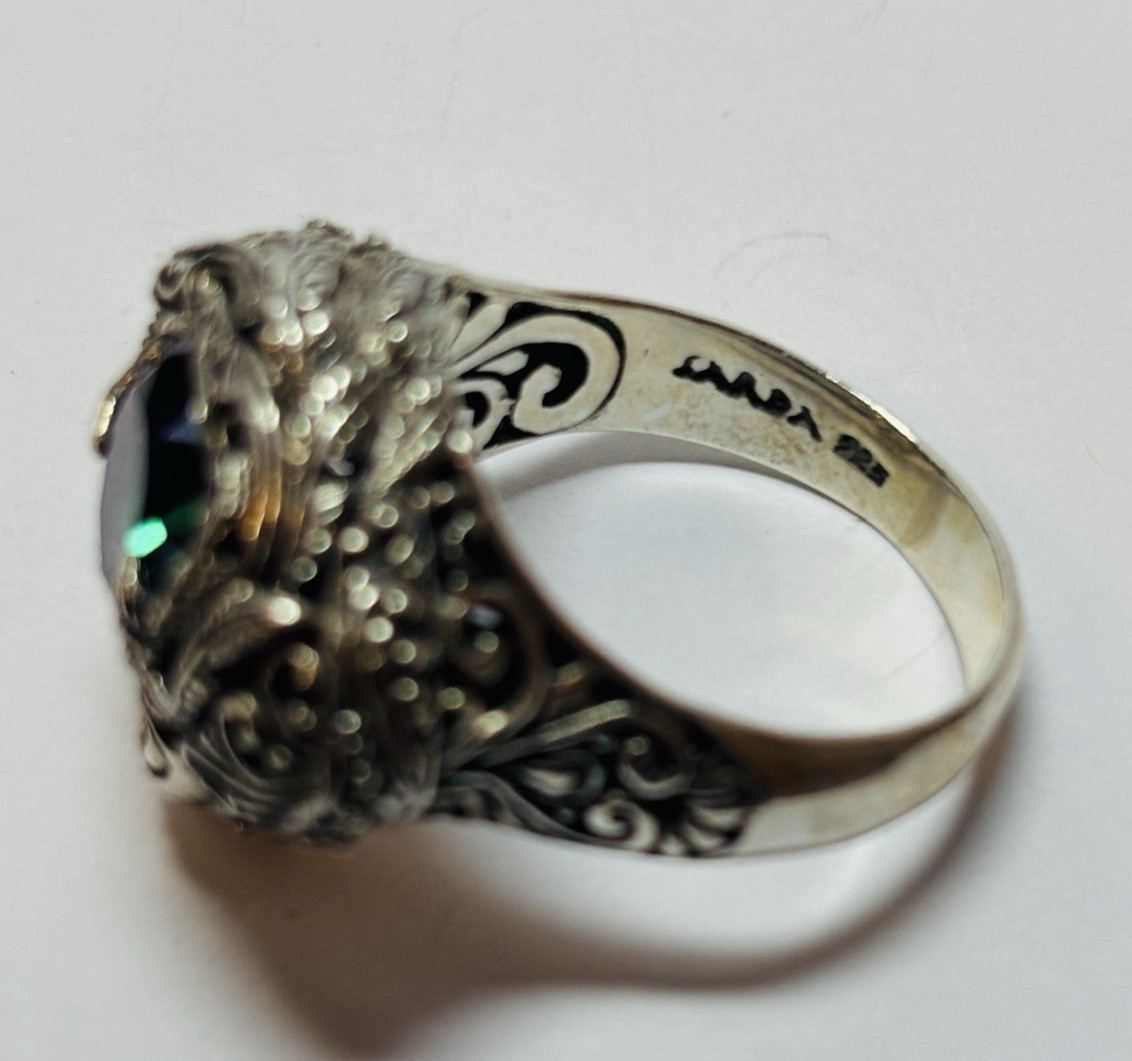 Sarda Sterling 925 Silver Mystic Topaz Flamingo Ring Size 10 – .31