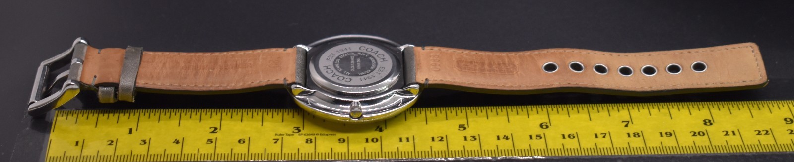 COACH Poppy Glitter Bubble Bezel Watch Women Leather 38.7.29.0422 NEW BATTERY