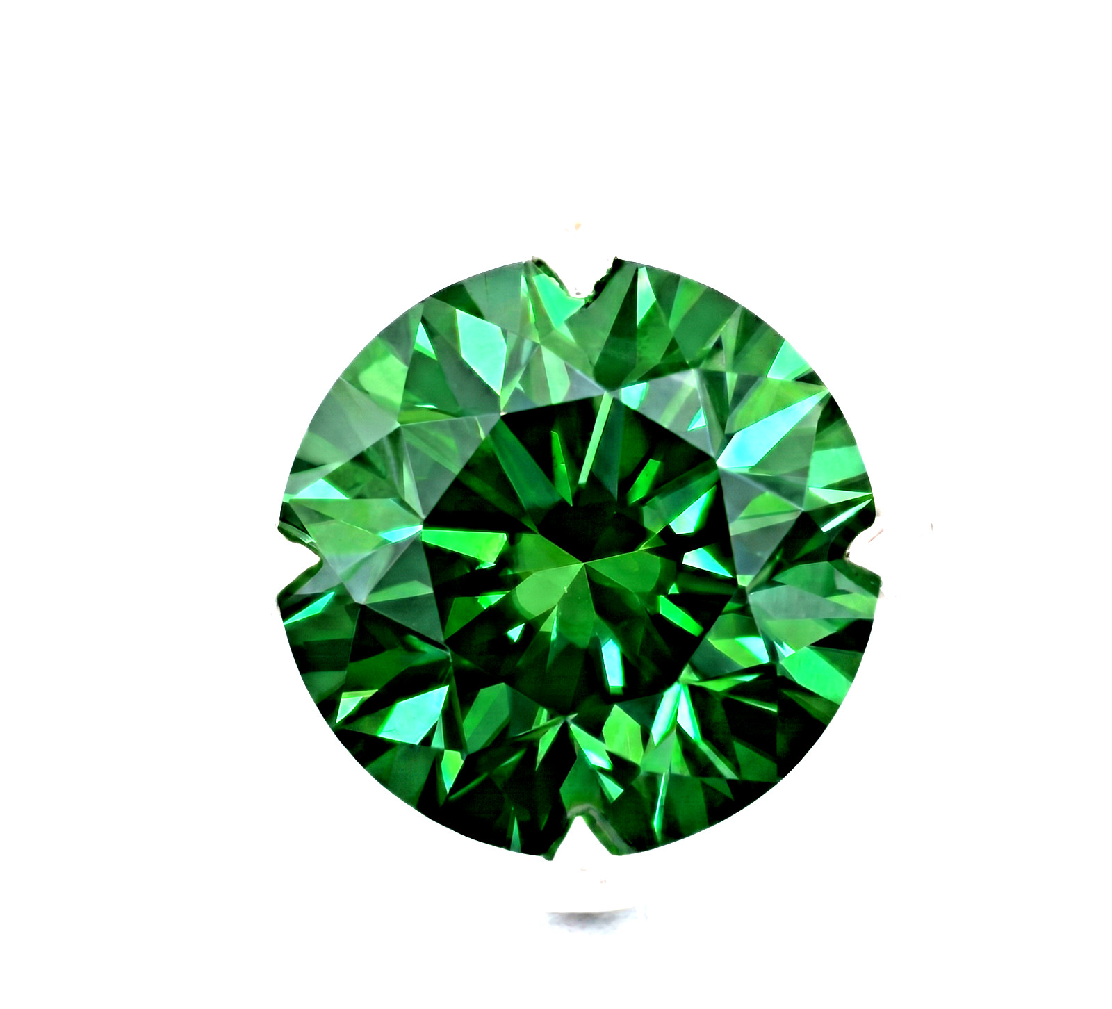 20 Ct Certified Deep Green Diamond Ring, Great Sparkle, FREE Studs