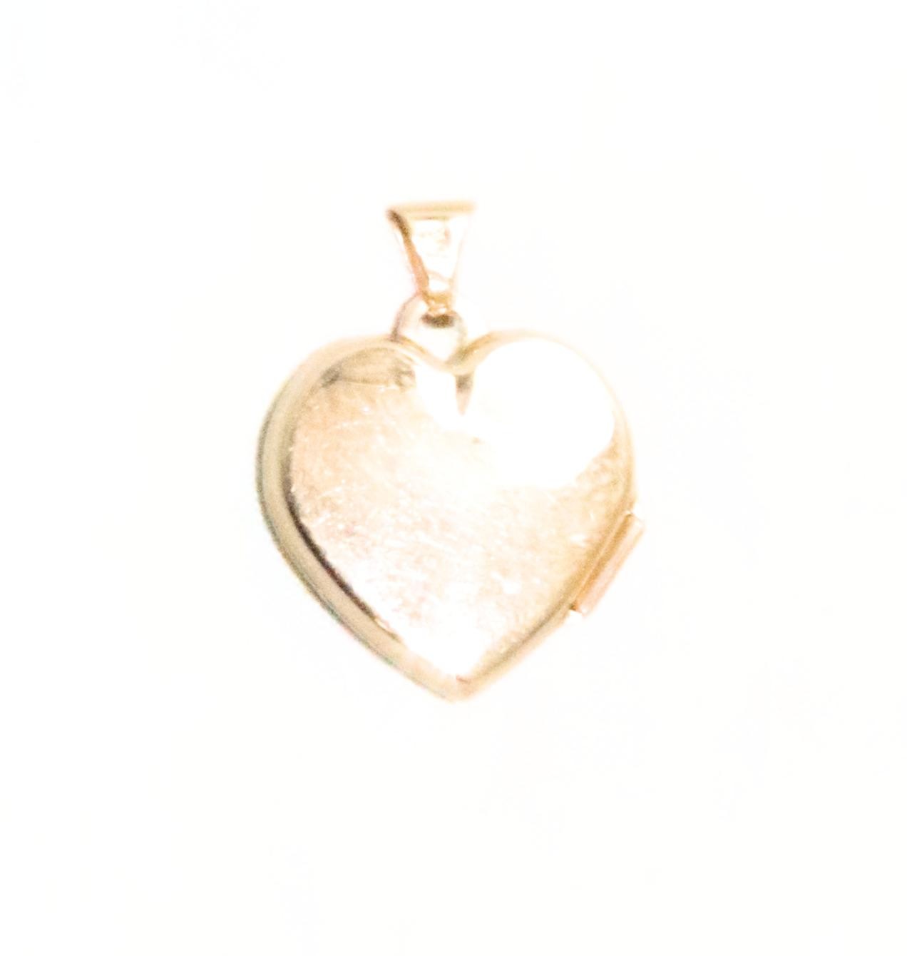 14K Gold Claddagh Heart Shaped Locket Pendant