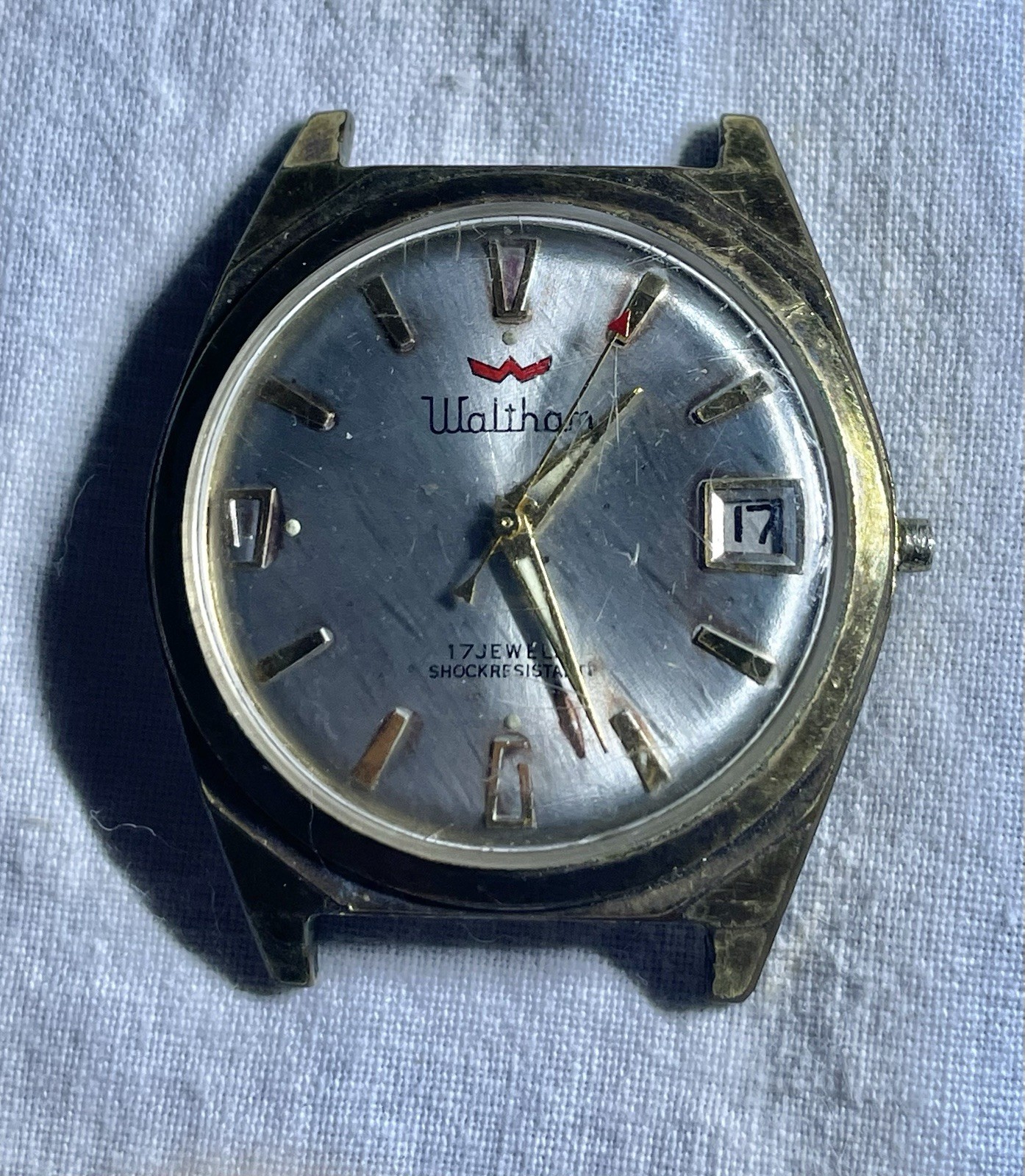 Vintage Waltham 17 Jewels Manual Wind Date Men’s Watch – FOR PARTS / REPAIR