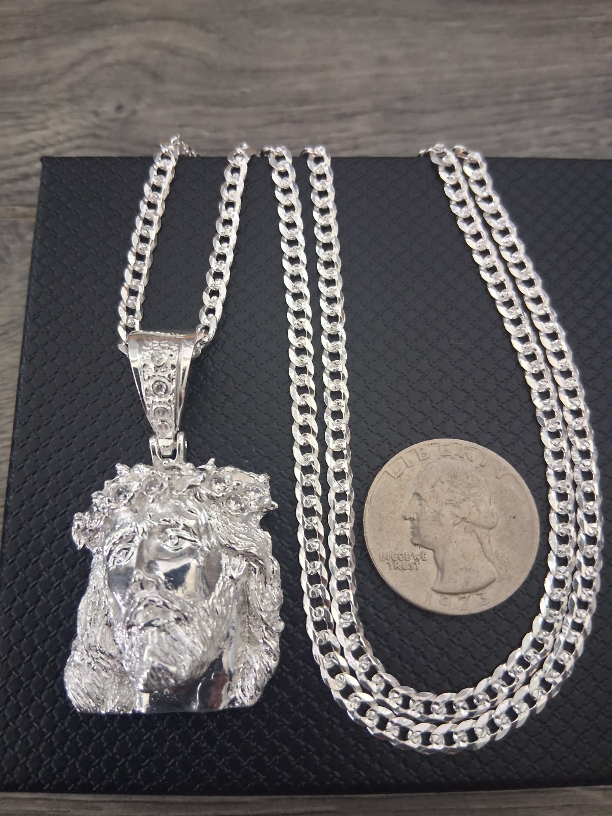 cadena y rostro de cristo plata 925 24″ 3.5mm / jesus and chain silver 925