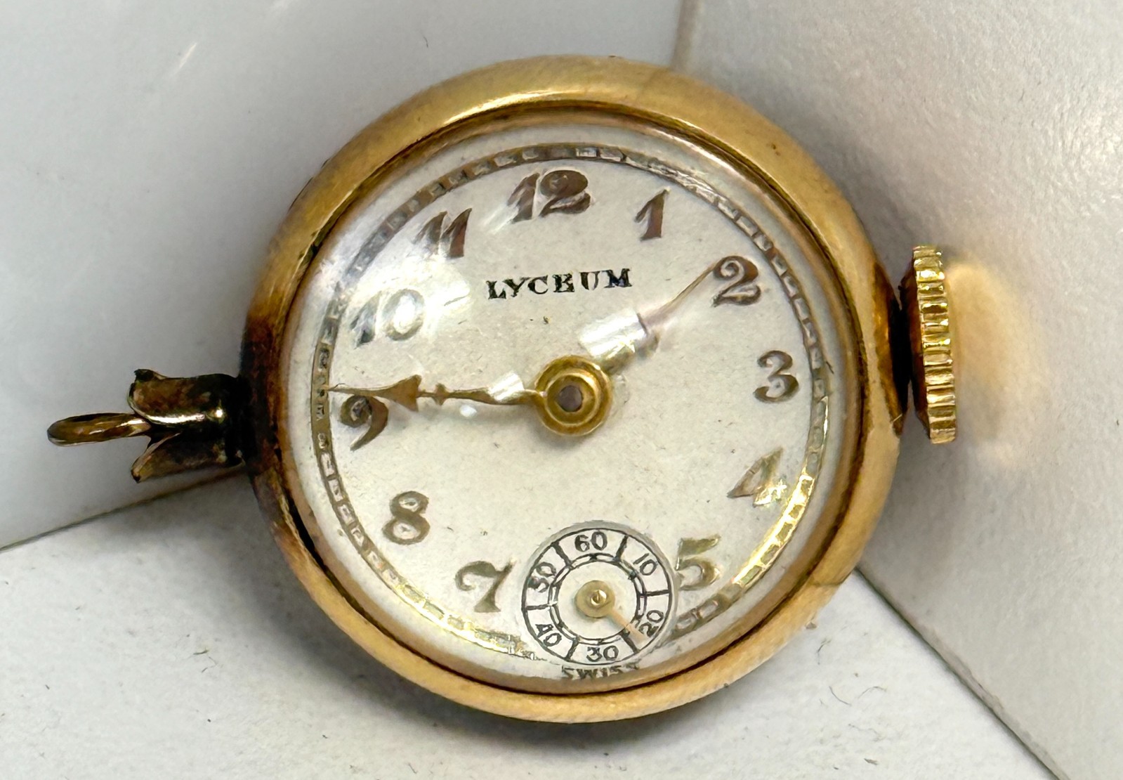 Vintage Lyceum Swiss 7 Jewel Mechanical Ball Orb Pendant Watch Exhibition Runs