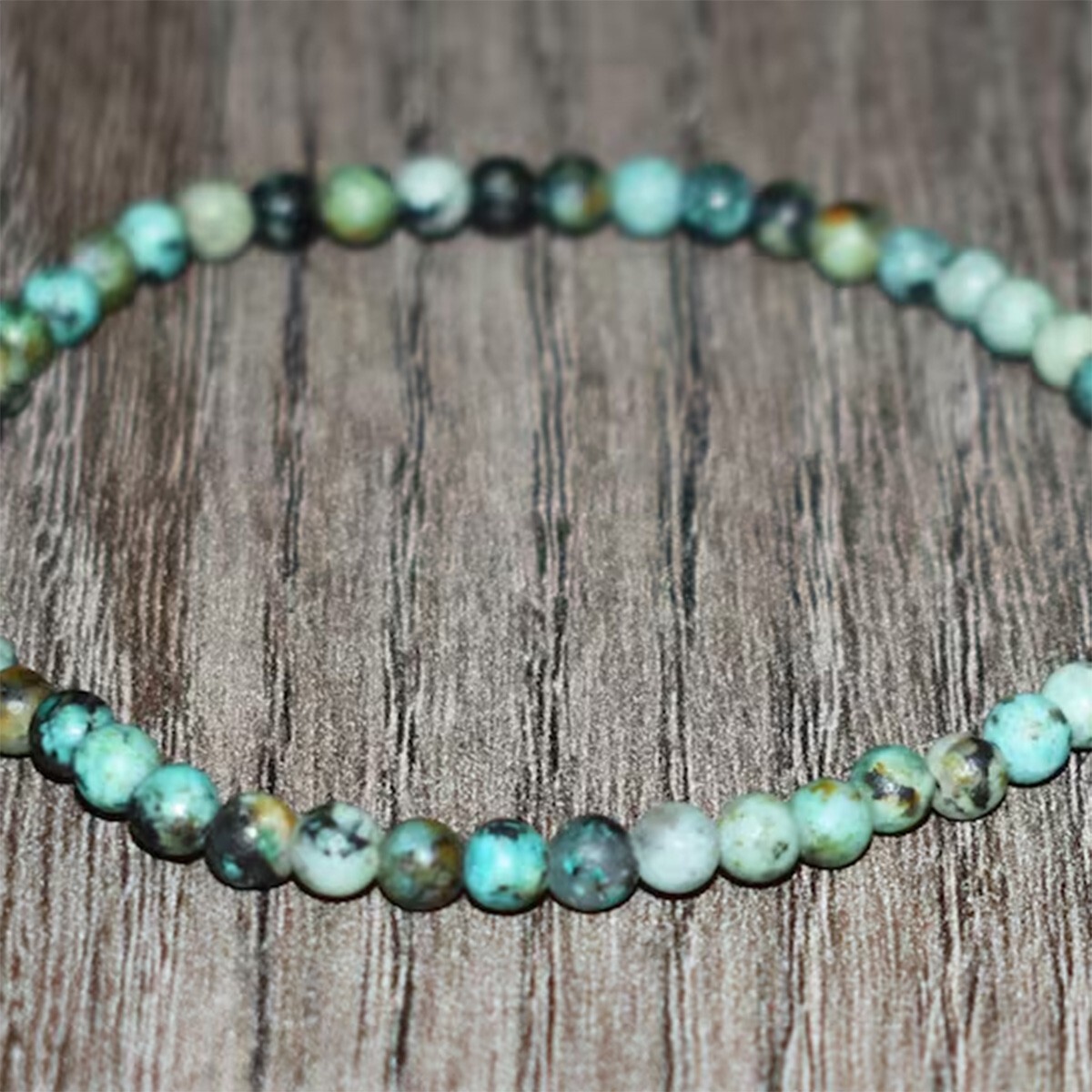Natural African Turquoise Stretch Bracelet 4mm Beads Reiki Healing Crystal Gifts