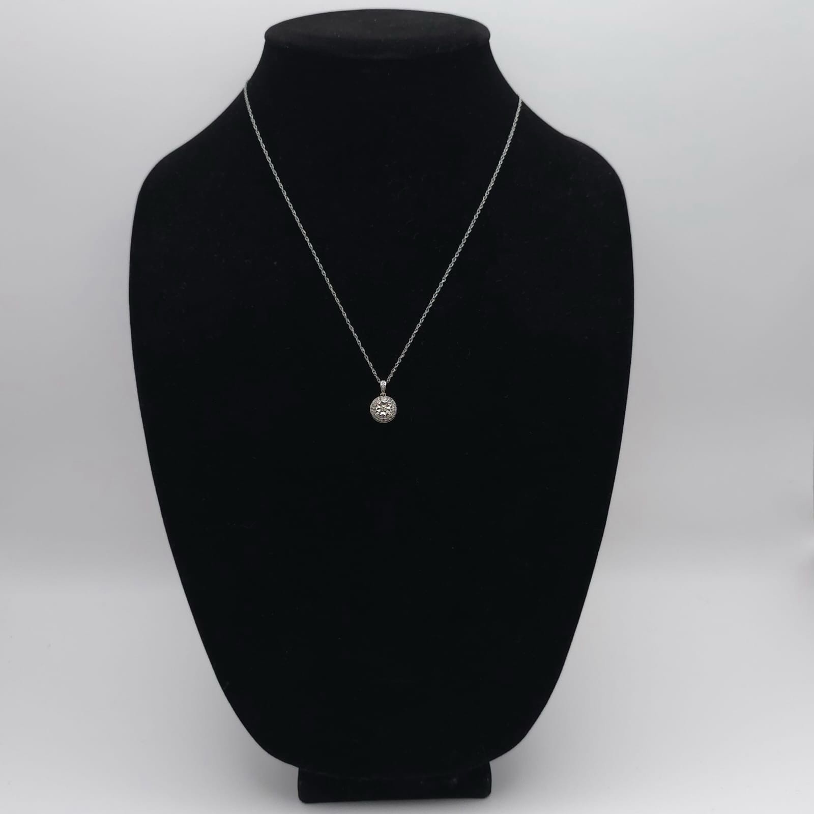 MIDAS 925 Cable Chain Necklace Genuine Diamond Charm Pendant