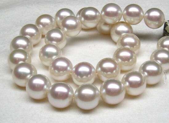 Suberb Huge 17″11-14mm Natural South Sea Genuine White Round Pearl Necklace 6618