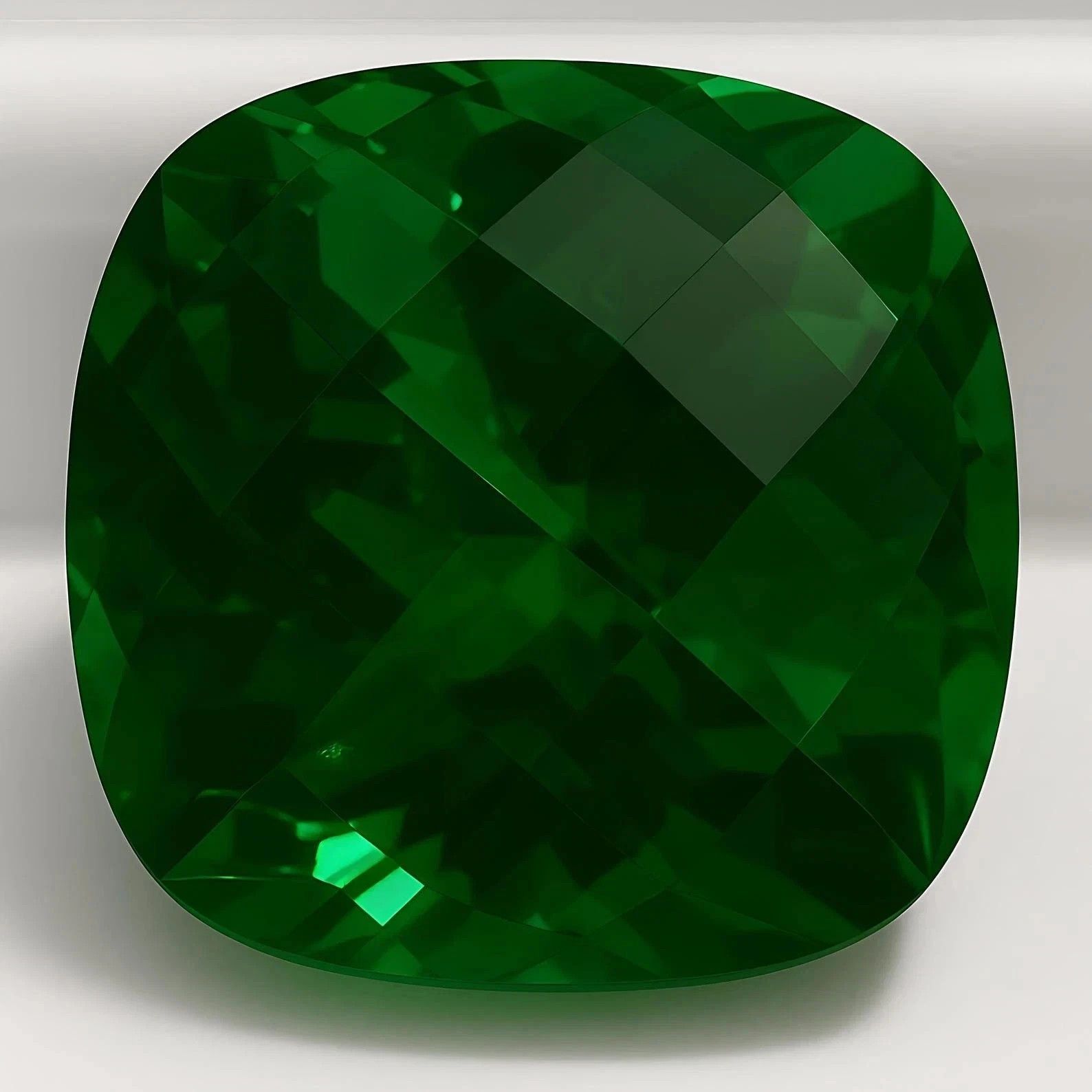 AAA Flawless Natural 10 Ct Green Emerald Cushion Cut Loose Gemstone Certified