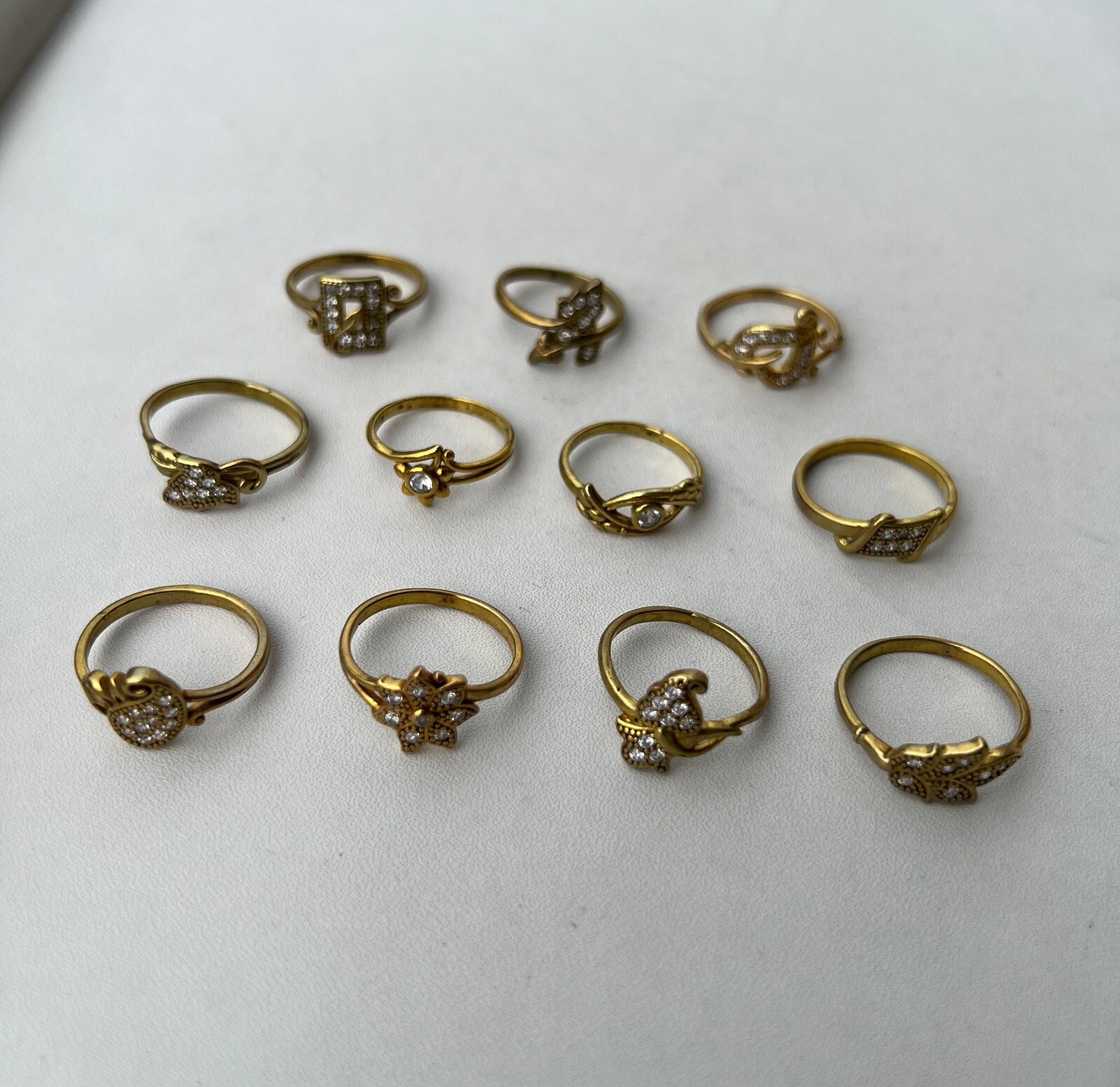 BULK SALE !! Brass Mix Ring with White Topaz Wholesale Lot US Size 6-8