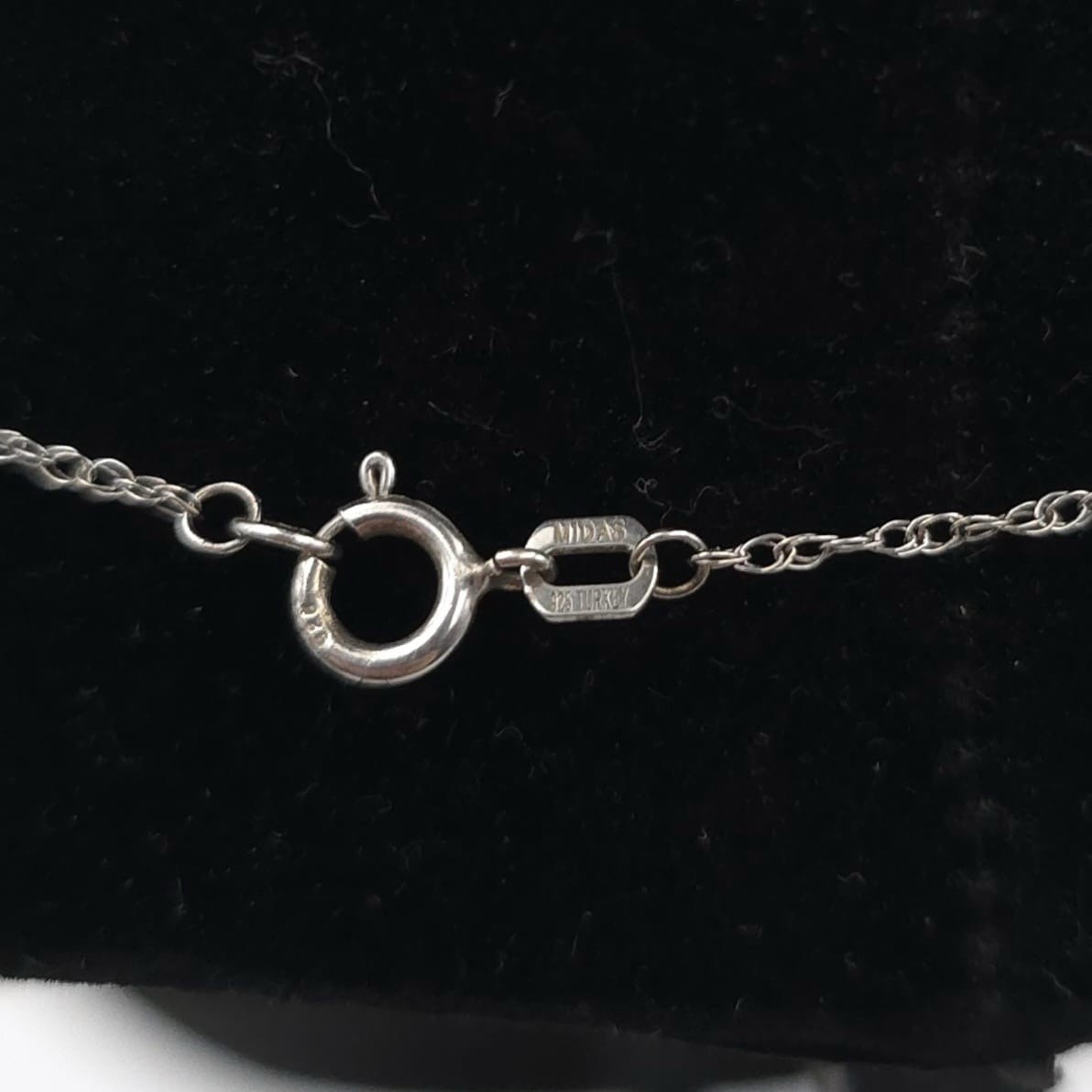 MIDAS 925 Cable Chain Necklace Genuine Diamond Charm Pendant